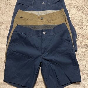 Lot of 3 Kuhl Shorts Mens 30 Gray Blue Outdoor Ramblr Renegade Shift Amphibia